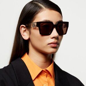 BRAND NEW D&G DG4446B 502/73 Havana Gold Dark Brown Square Women Sunglasses